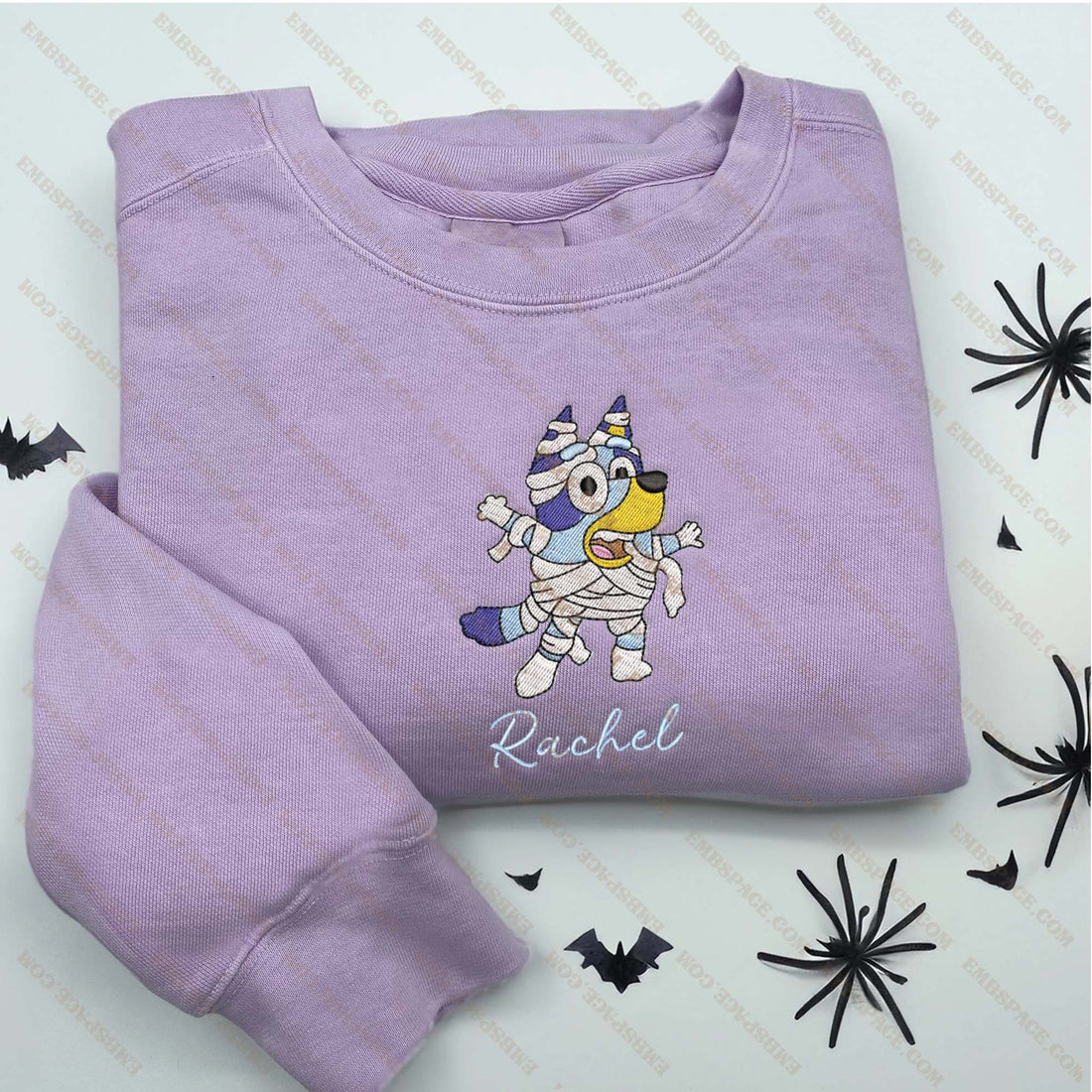Cartoon Mummy Dog Halloween Embroidered Sweatshirt, Halloween Embroidery Sweatshirt HLW_M1780