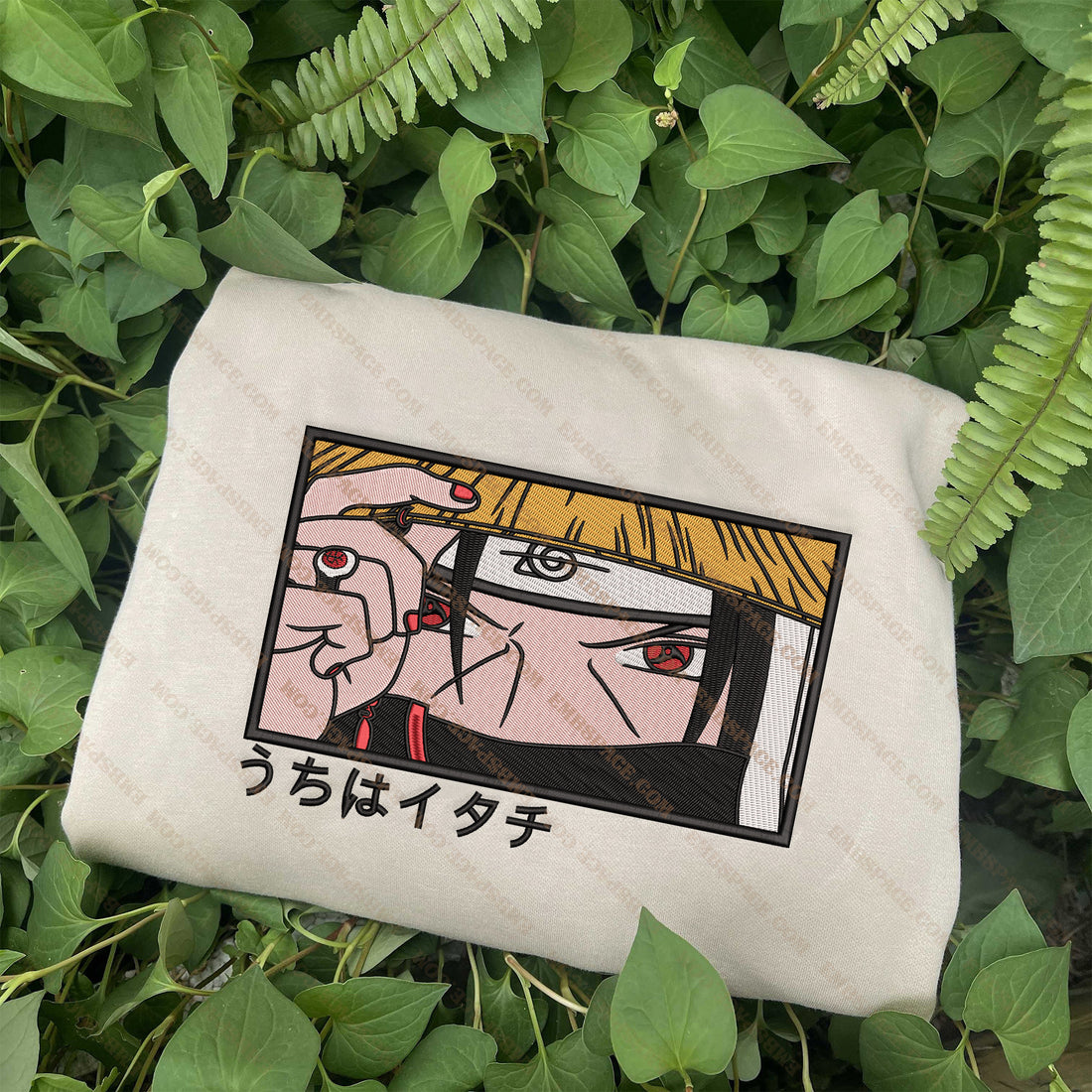Hero with Blond Hair Wearing Mask Embroidery Sweatshirt, Manga Box Embroidery Sweatshirt A_NT05