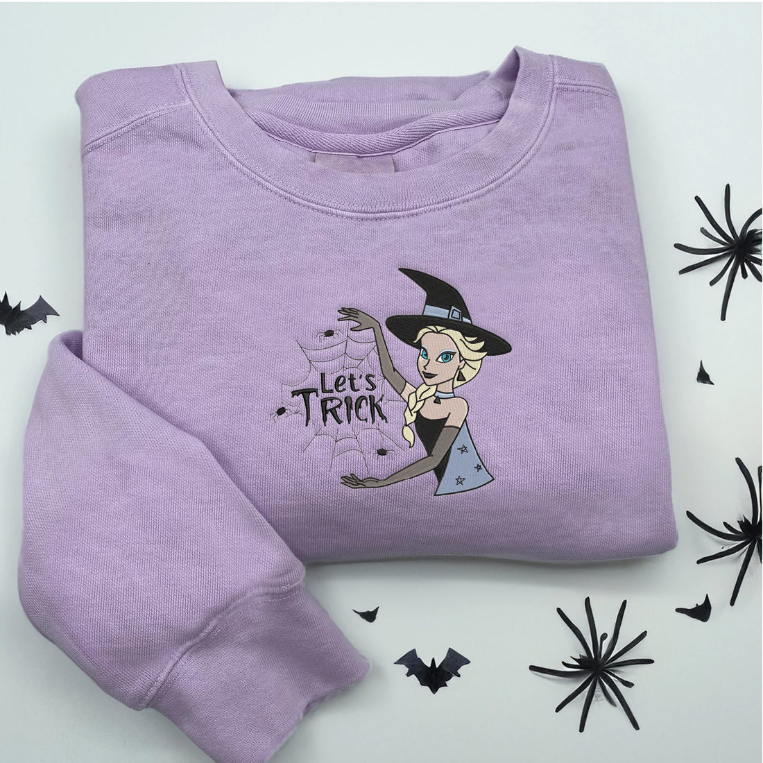 Let's Trick Princess Halloween Sweatshirt, Halloween Embroidery Sweatshirt HLW_M652