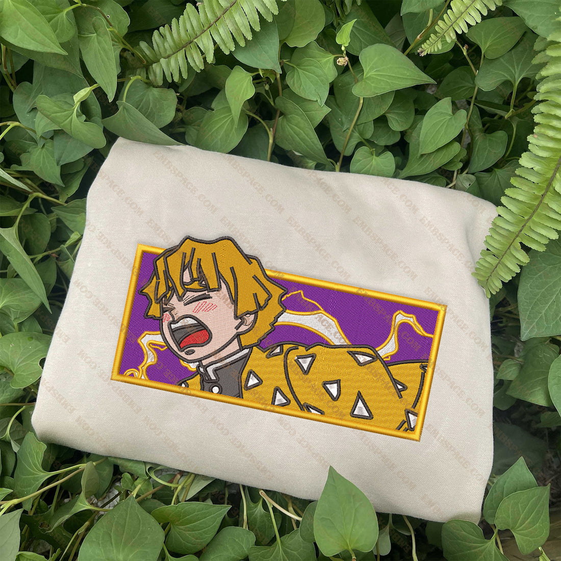 Anime Character with Yellow Hair Crying Embroidery Sweatshirt, Anime Box Embroidery Sweatshirt A_DS58