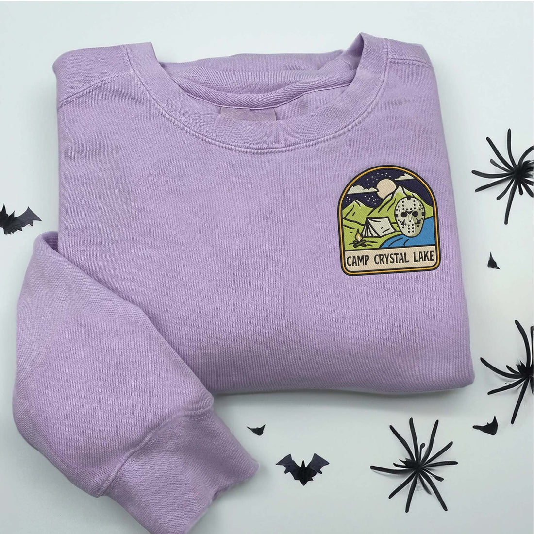 Camp Crystal Lake Horror Character Sweatshirt, Halloween Embroidery Sweatshirt HLW_M468