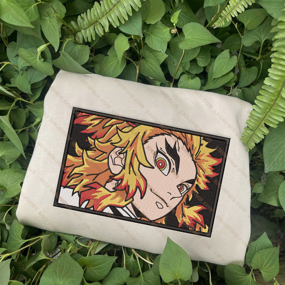 Anime Character with Yellow Hair Embroidery Sweatshirt, Anime Box Embroidery Sweatshirt A_DS60