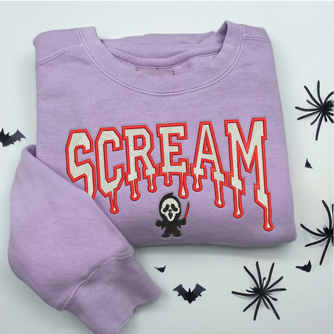 Horror Ghost Villain Face Sweatshirt, Halloween Embroidery Sweatshirt HLW_M206