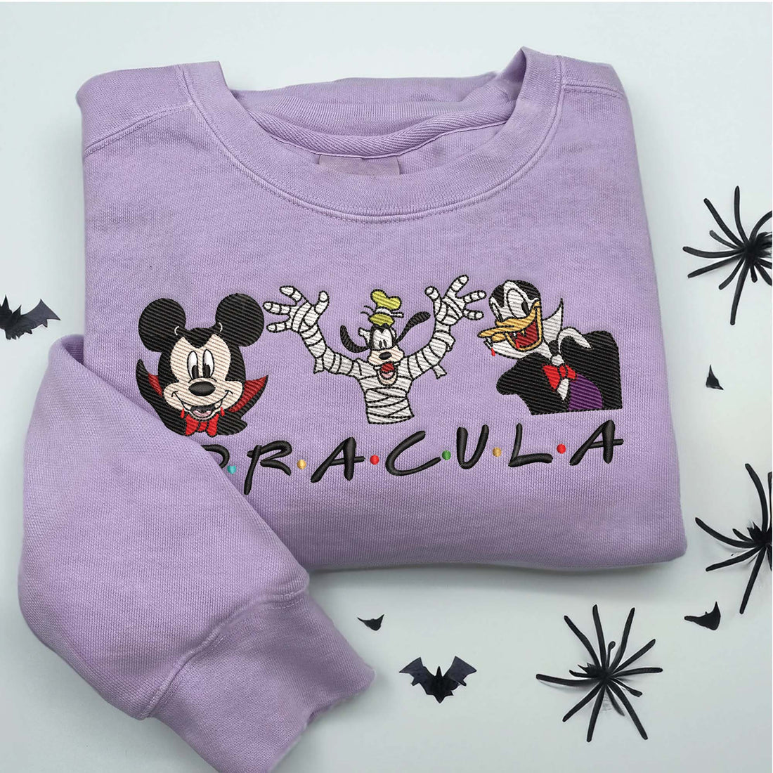 Halloween Cartoon Friends Mouse Sweatshirt, Halloween Embroidery Sweatshirt HLW_M280