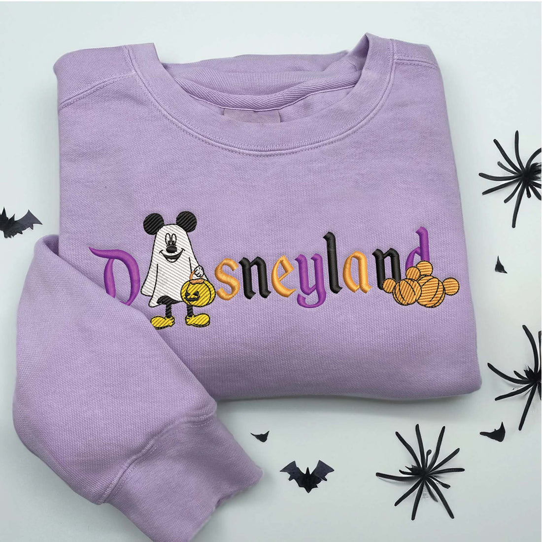 Ghost Mouse Halloween Embroidery Sweatshirt, Halloween Embroidery Sweatshirt HLW_M277