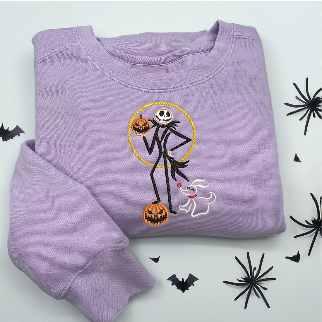 Horror Character and Dog Ghost Sweatshirt, Halloween Embroidery Sweatshirt HLW_M314