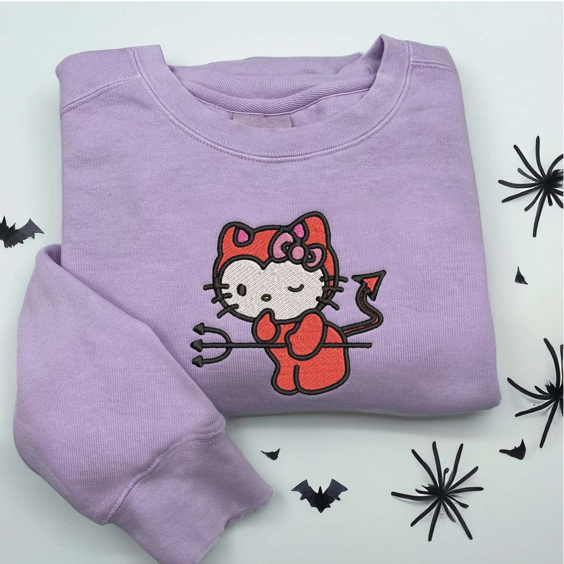 Red Cat Horror Movie Villains Sweatshirt, Halloween Embroidery Sweatshirt HLW_M460