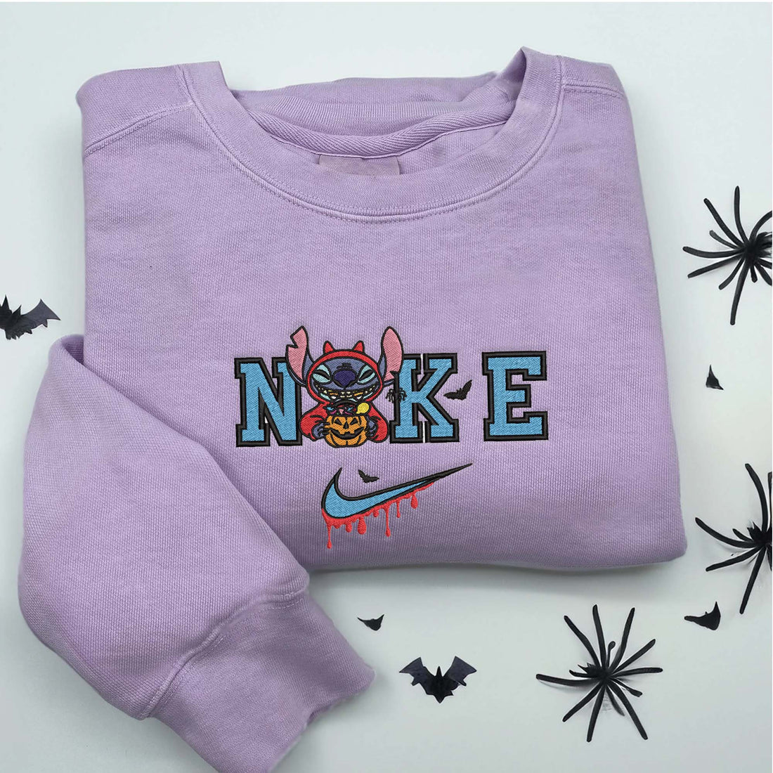 N Cartoon Character Carry Pumpkin Halloween Sweatshirt, Halloween Embroidery Sweatshirt HLW_M817