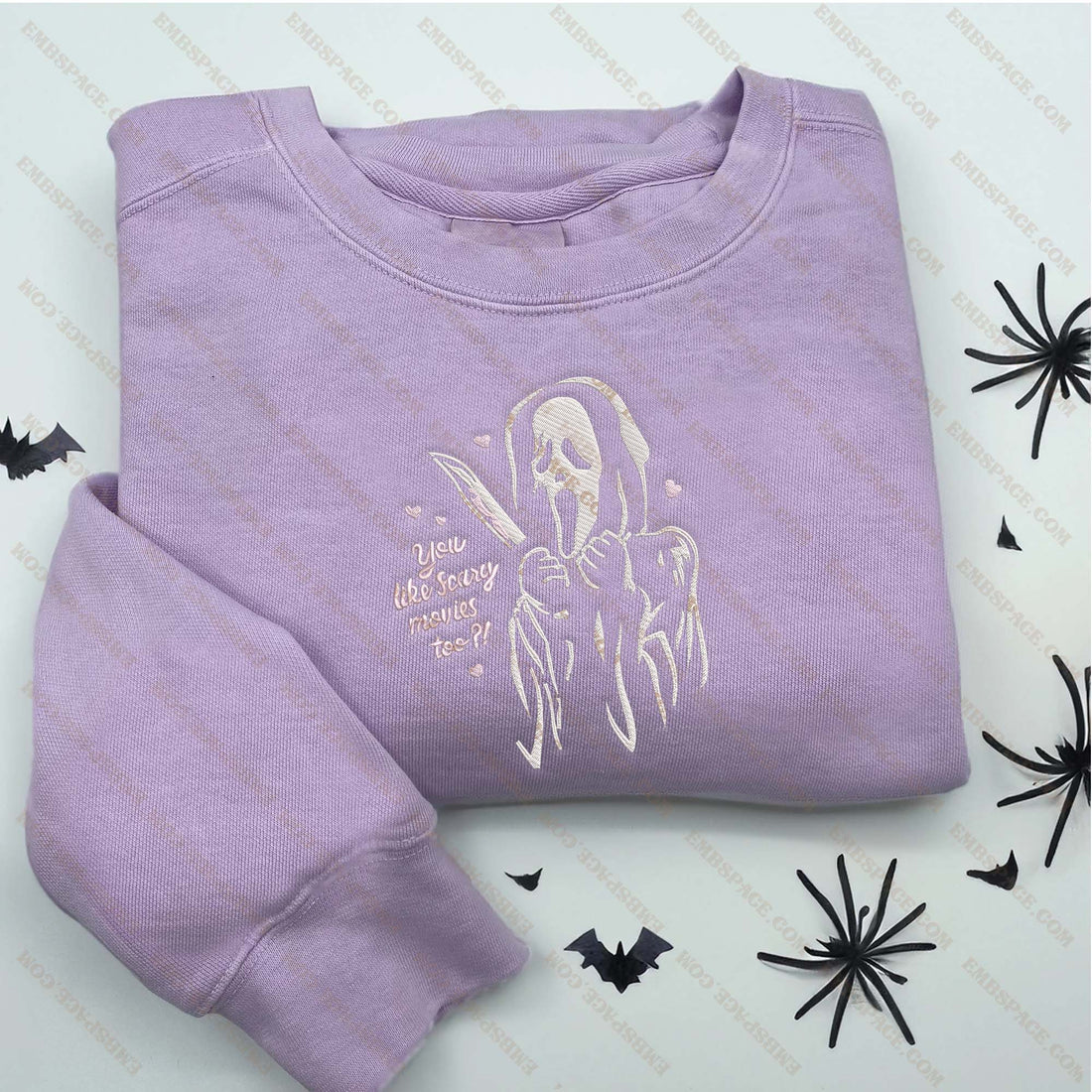 You Like Scary movies too Embroidery Sweatshirt, Halloween Embroidery Sweatshirt HLW_M1918