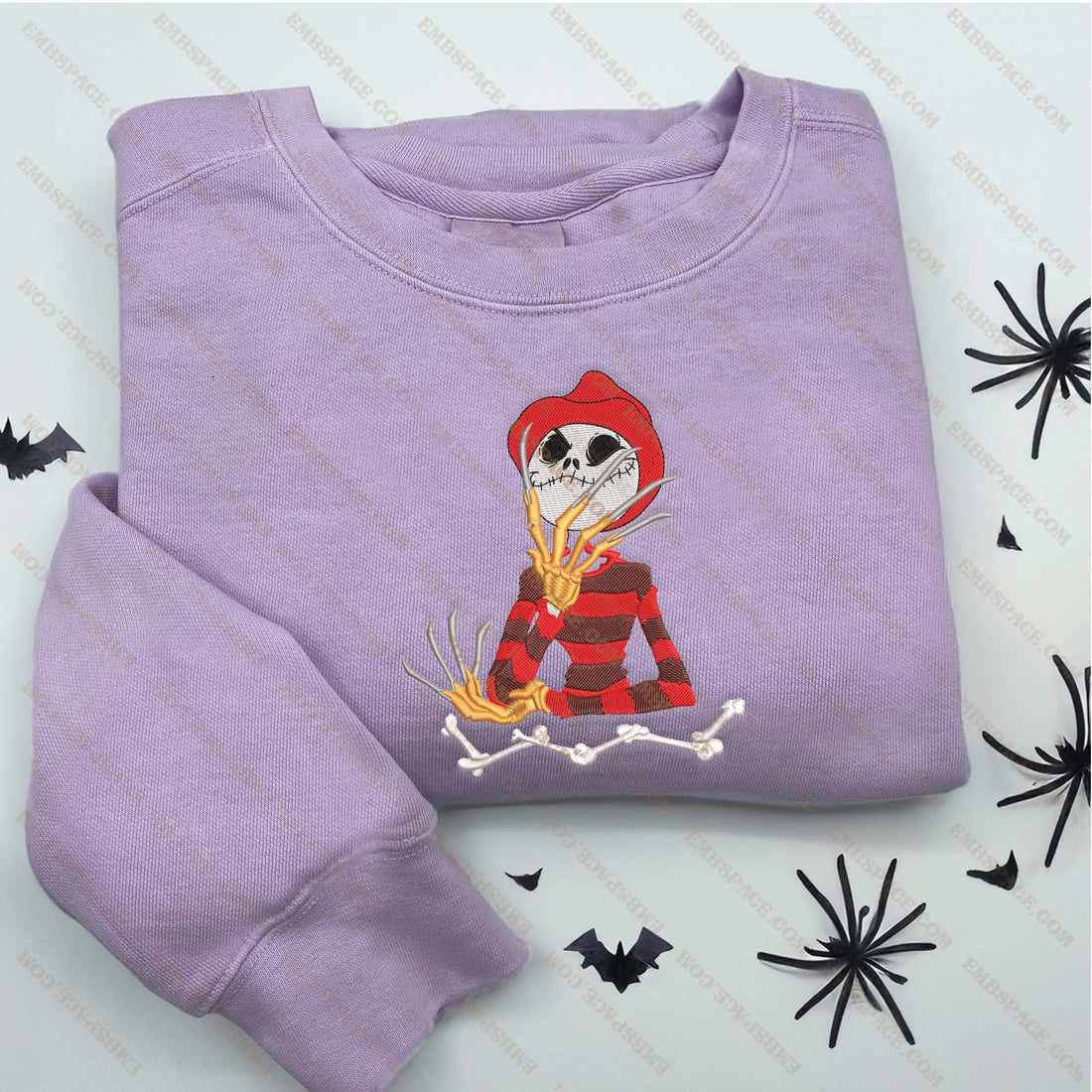 Horror Character with King Face in The Bad Dream Halloween Embroidery Sweatshirt, Halloween Embroidery Sweatshirt HLW_M1808