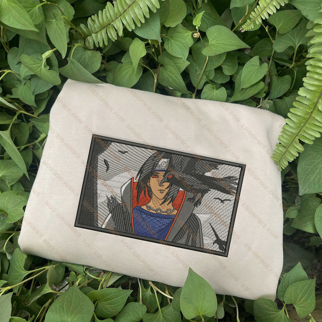 Hero with Ravens Embroidery Sweatshirt, Manga Box Embroidery Sweatshirt A_NT23