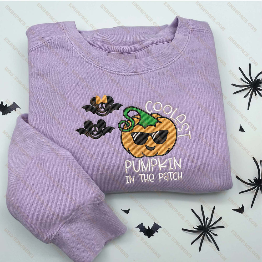 Coolest Pumpkin In The Patch Embroidery Sweatshirt, Halloween Embroidery Sweatshirt HLW_M1610