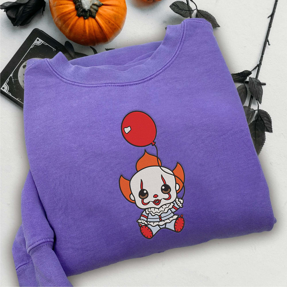 Baby Horror Charater Embroidery Sweatshirt, Halloween Embroidery Sweatshirt HLW_M461