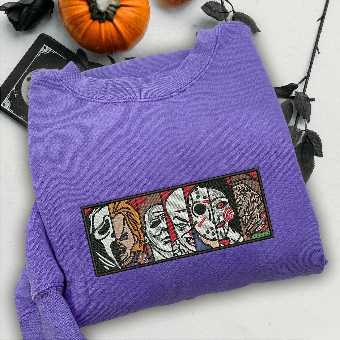 I Am The Shadow on The Moon at Night Sweatshirt, Halloween Embroidery Sweatshirt HLW_M714