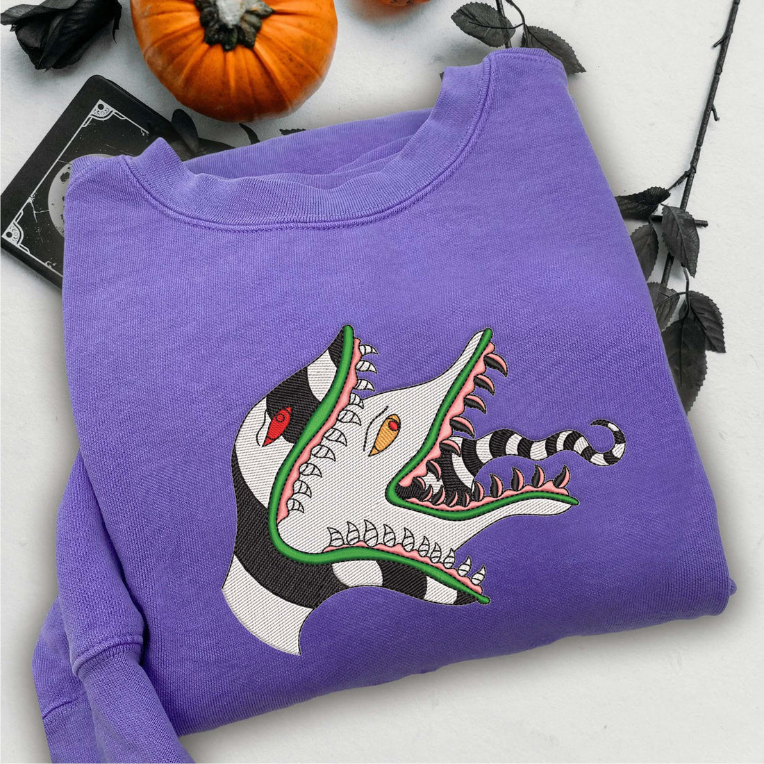 Sandworm Snake Embroidery Sweatshirt, Halloween Embroidery Sweatshirt HLW_M187