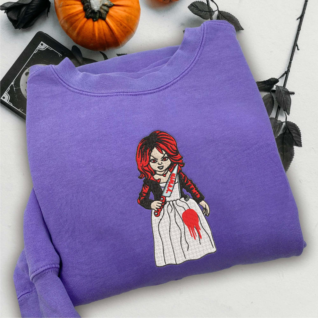 A Doll Halloween Embroidery Sweatshirt, Halloween Embroidery Sweatshirt HLW_M200