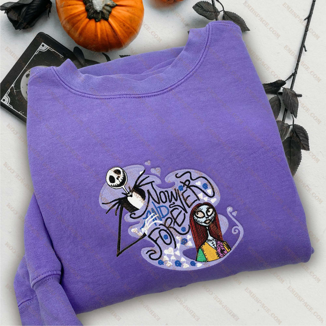 Now And Forever King and Halloween Embroidery Sweatshirt, Halloween Embroidery Sweatshirt HLW_M1701