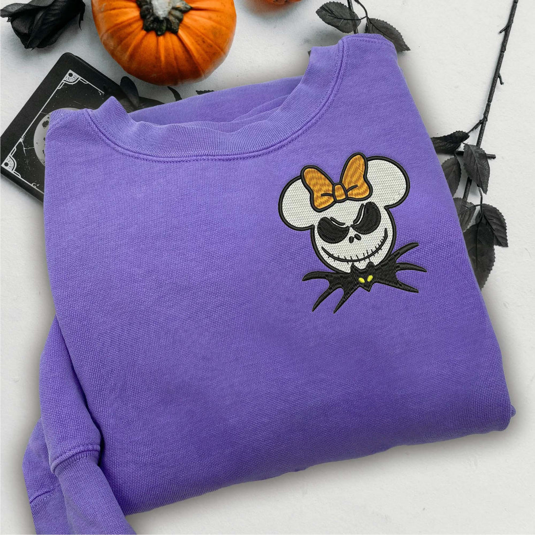 Mouse Horror Halloween Embroidery Sweatshirt, Halloween Embroidery Sweatshirt HLW_M1001