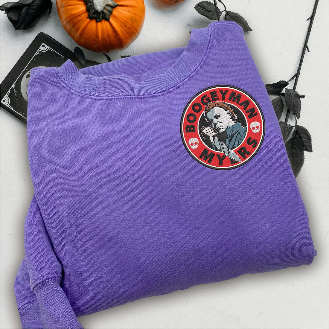 Horror Character Carry Knife Halloween Sweatshirt, Halloween Embroidery Sweatshirt HLW_M797