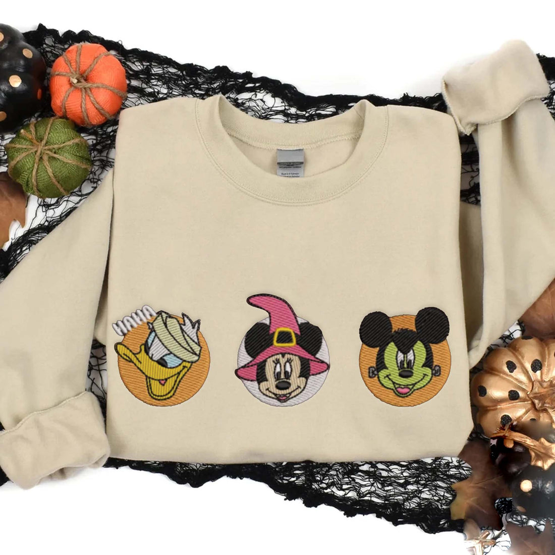 Funny Mouse Cartoon Character Sweatshirt, Halloween Embroidery Sweatshirt HLW_M606