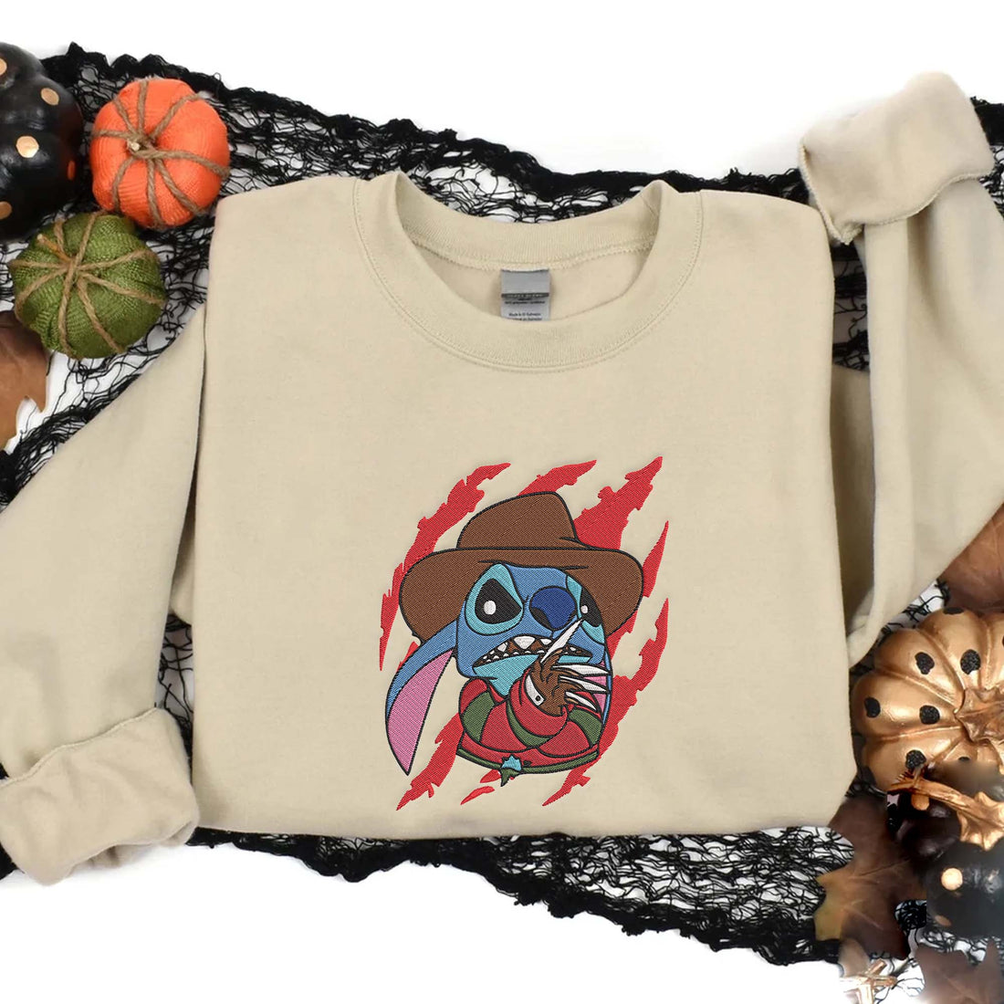 Cartoon Character Horror Movie Sweatshirt, Halloween Embroidery Sweatshirt HLW_M563
