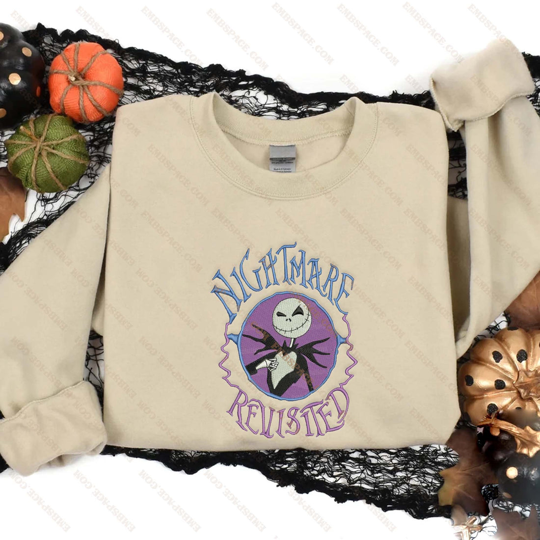 Bad Dream King Halloween Embroidery Sweatshirt, Halloween Embroidery Sweatshirt HLW_M1939