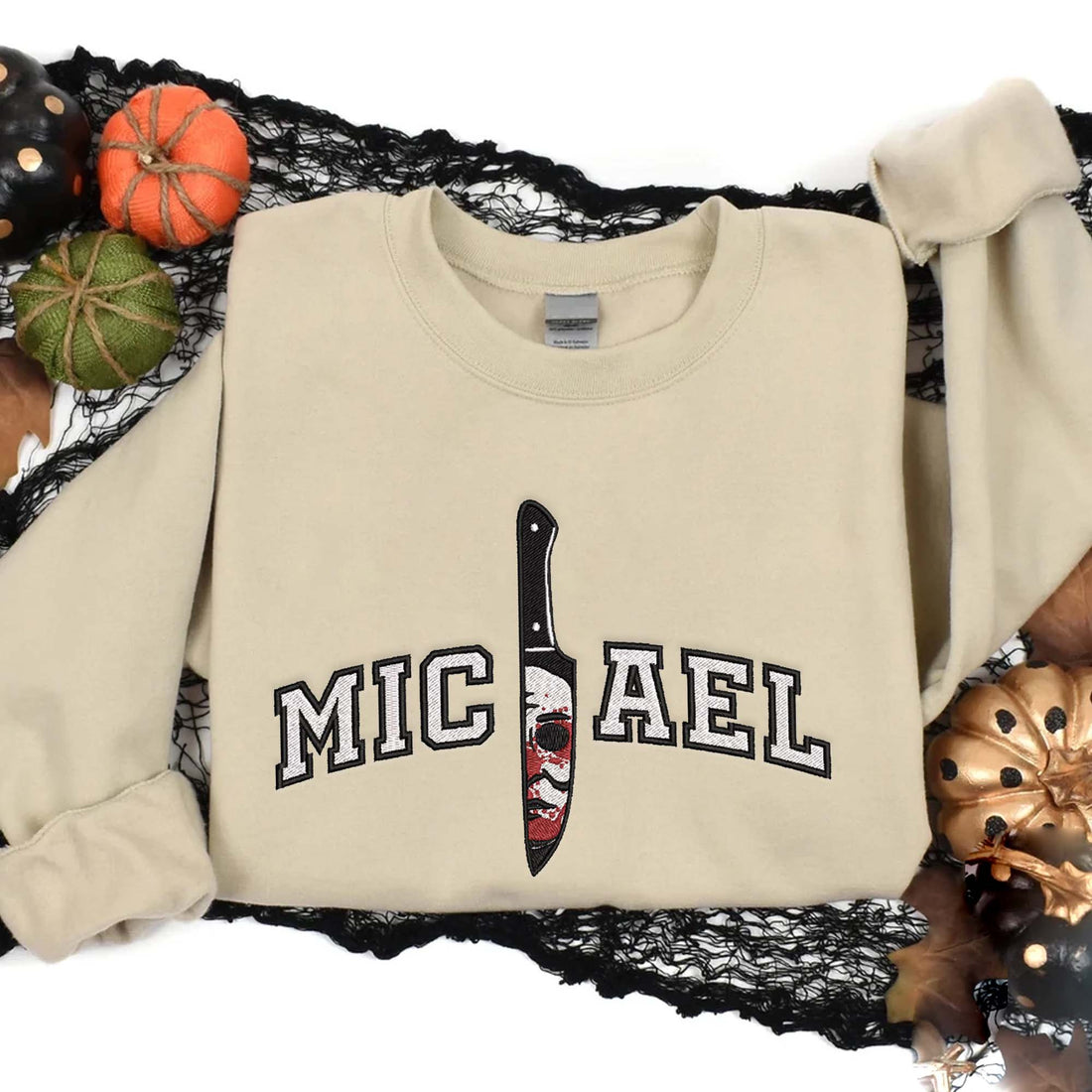 Halloween Horror Characters Knife Sweatshirt, Halloween Embroidery Sweatshirt HLW_M629
