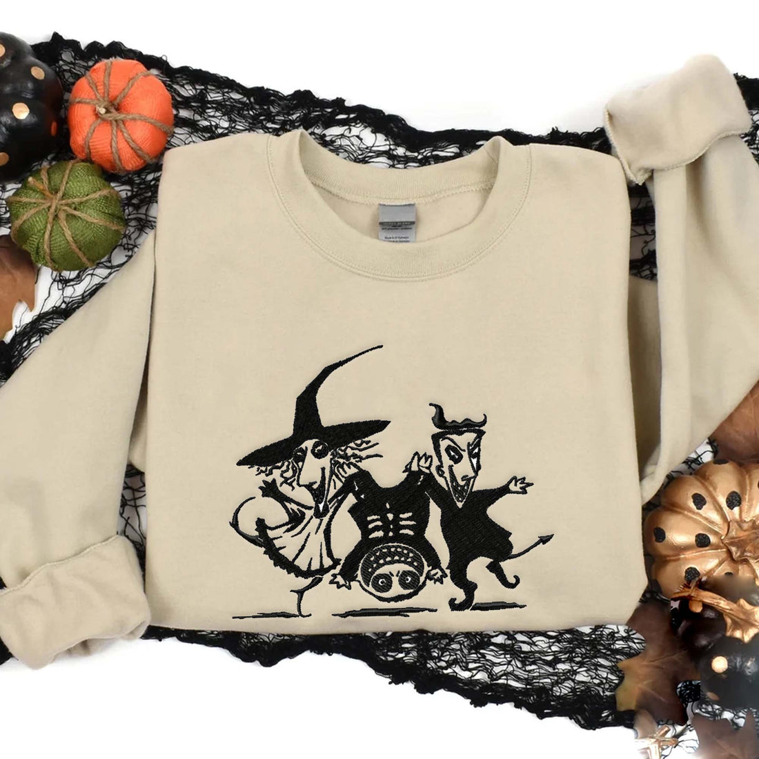 Friends Horror Embroidery Halloween Sweatshirt, Halloween Embroidery Sweatshirt HLW_M390