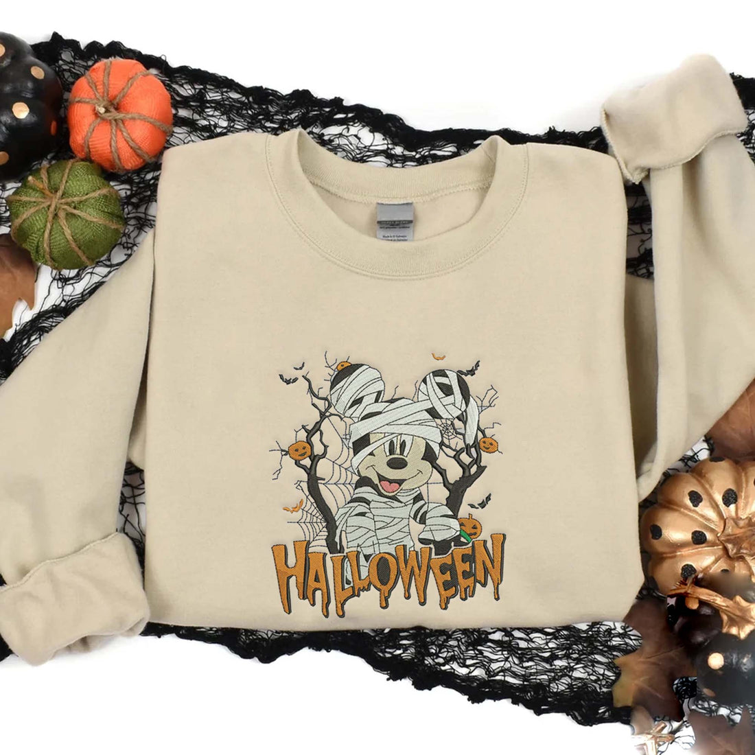 Funny Mouse Cartoon Halloween Sweatshirt, Halloween Embroidery Sweatshirt HLW_M608