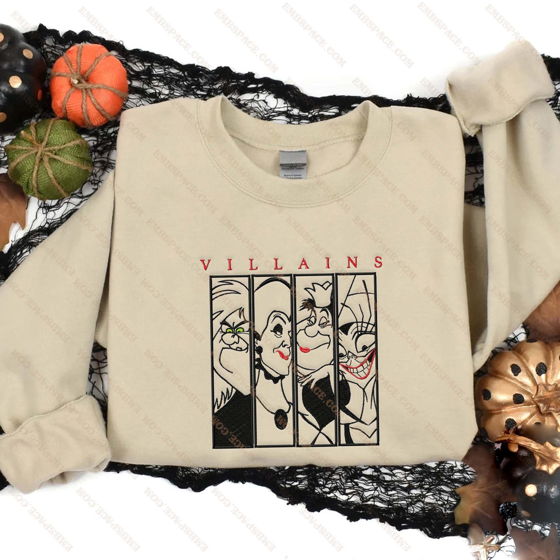 Friends Villains Halloween Embroidery Sweatshirt, Halloween Embroidery Sweatshirt HLW_M2128