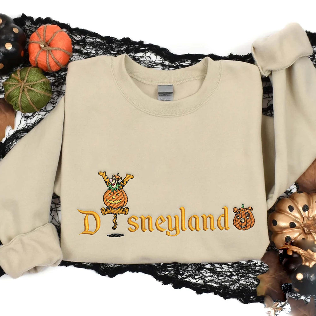 Tiger in Pumpkin Halloween Embroidery Sweatshirt, Halloween Embroidery Sweatshirt HLW_M1367