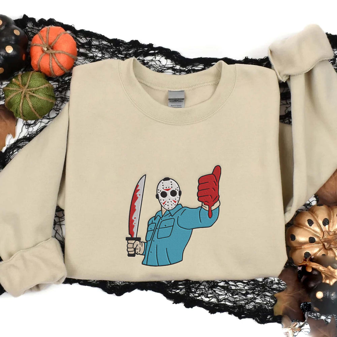Horror Super Like Killer Embroidery Sweatshirt, Halloween Embroidery Sweatshirt HLW_M490