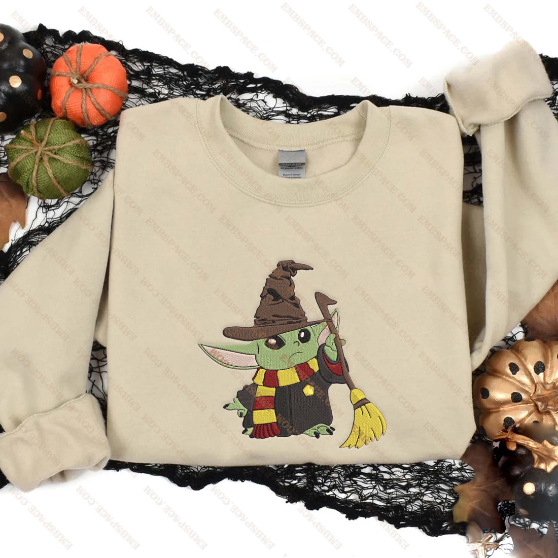 Cartoon Movie Witch Characters Halloween Embroidery Sweatshirt, Halloween Embroidery Sweatshirt HLW_M1786