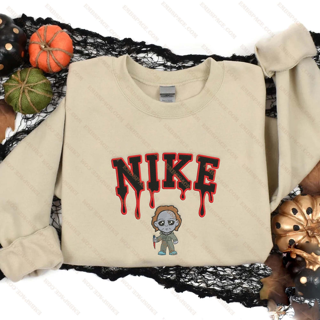 N Killer Carry Knife Halloween Embroidery Sweatshirt, Halloween Embroidery Sweatshirt HLW_M2101