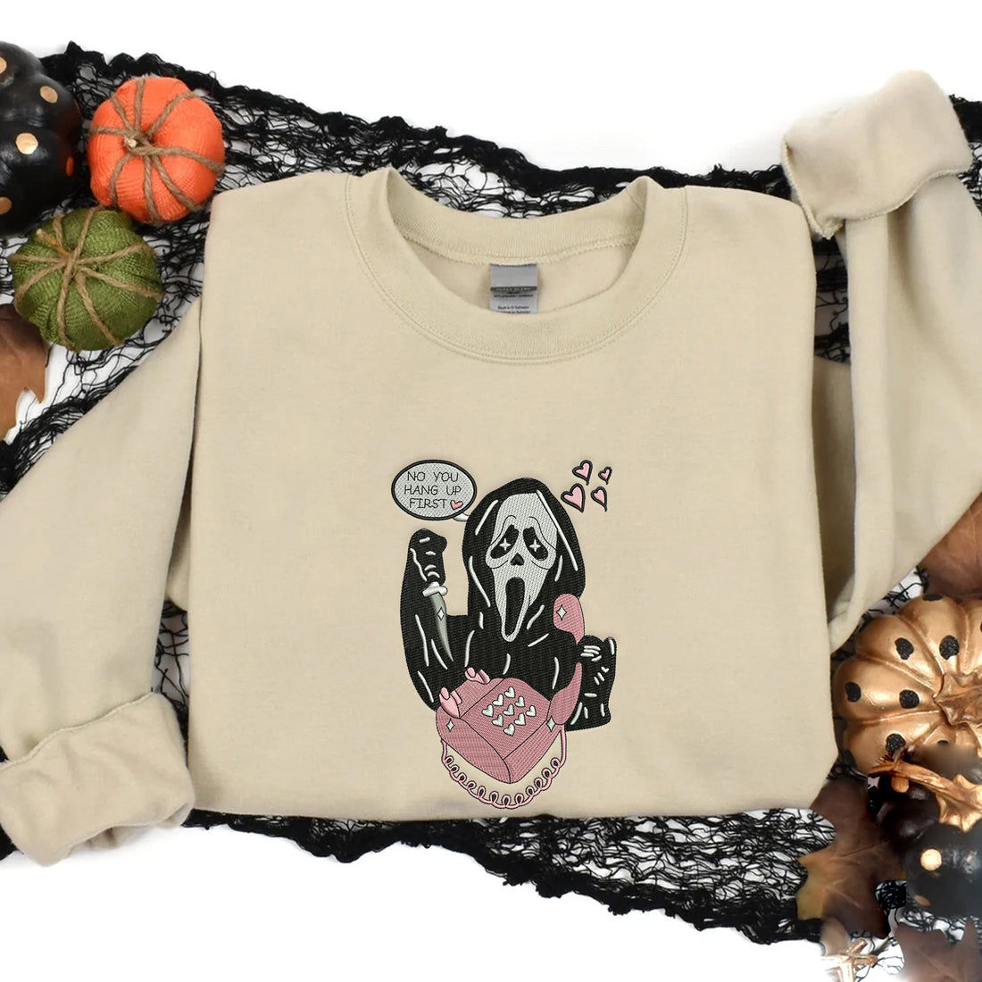 No Hang Up Me Halloween Sweatshirt, Halloween Embroidery Sweatshirt HLW_M722
