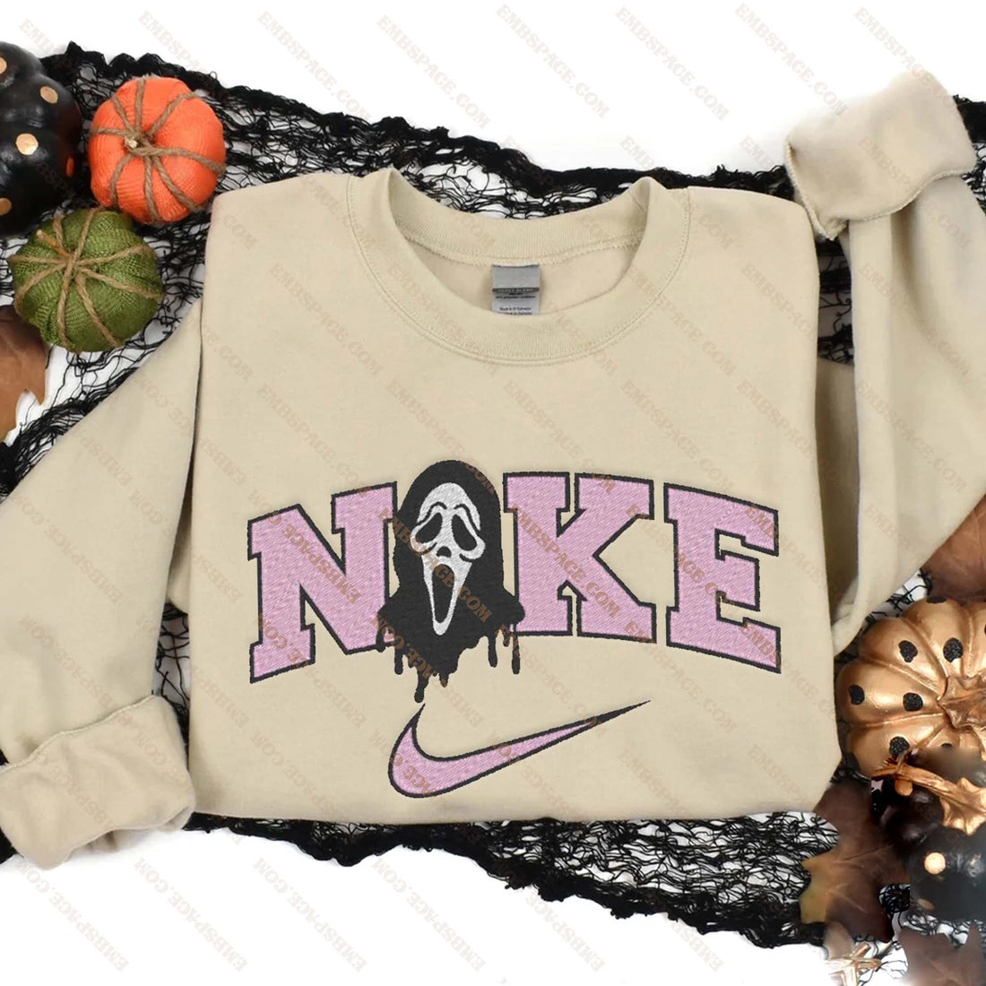 N Horror Movie Character Halloween Embroidery Sweatshirt, Halloween Embroidery Sweatshirt HLW_M1760
