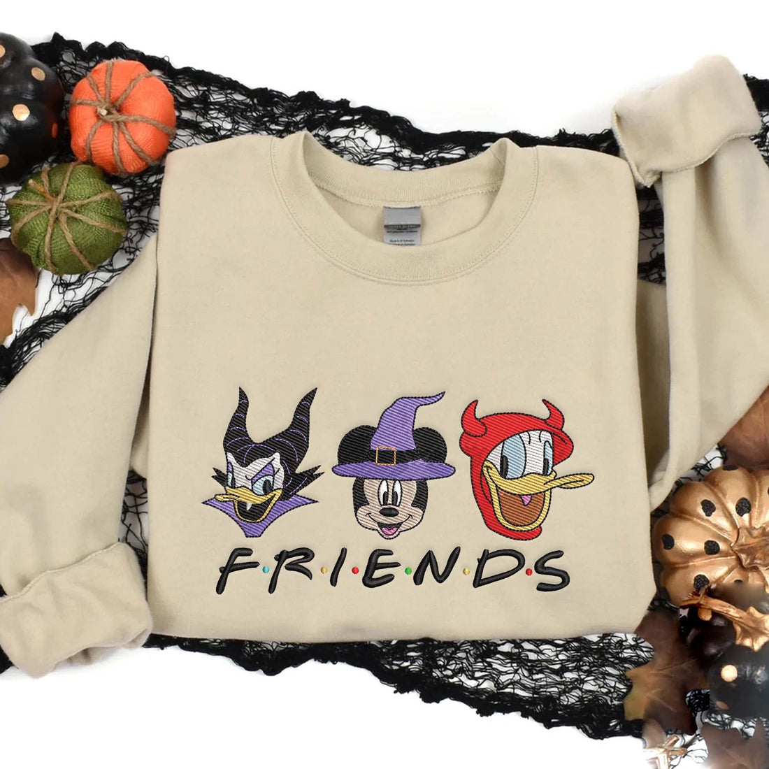 Friend Mouse Halloween Embroidery Sweatshirt, Halloween Embroidery Sweatshirt HLW_M268