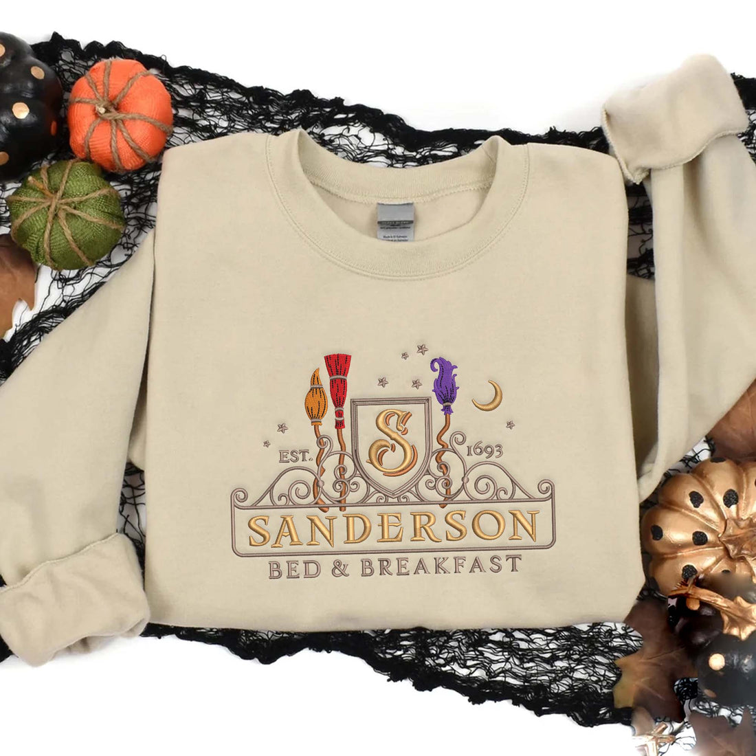 Sanderson Bed & Breakfast Sweatshirt, Halloween Embroidery Sweatshirt HLW_M49
