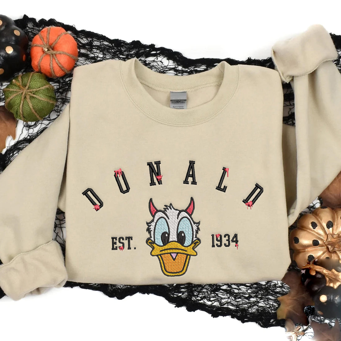 Duck Est 1934 Halloween Sweatshirt, Halloween Embroidery Sweatshirt HLW_M670