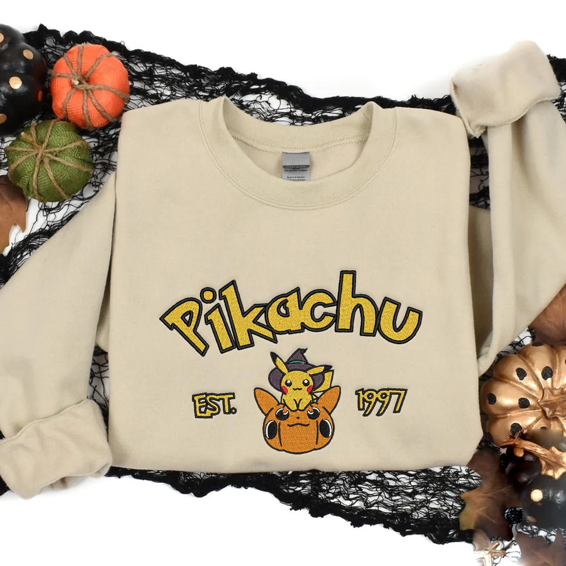 Cartoon Est 1977 Halloween Sweatshirt, Halloween Embroidery Sweatshirt HLW_M659