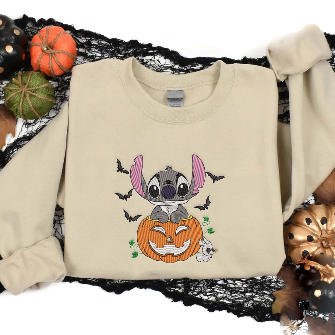 Trick Or Treat Witch Cute Character Sweatshirt, Halloween Embroidery Sweatshirt HLW_M93