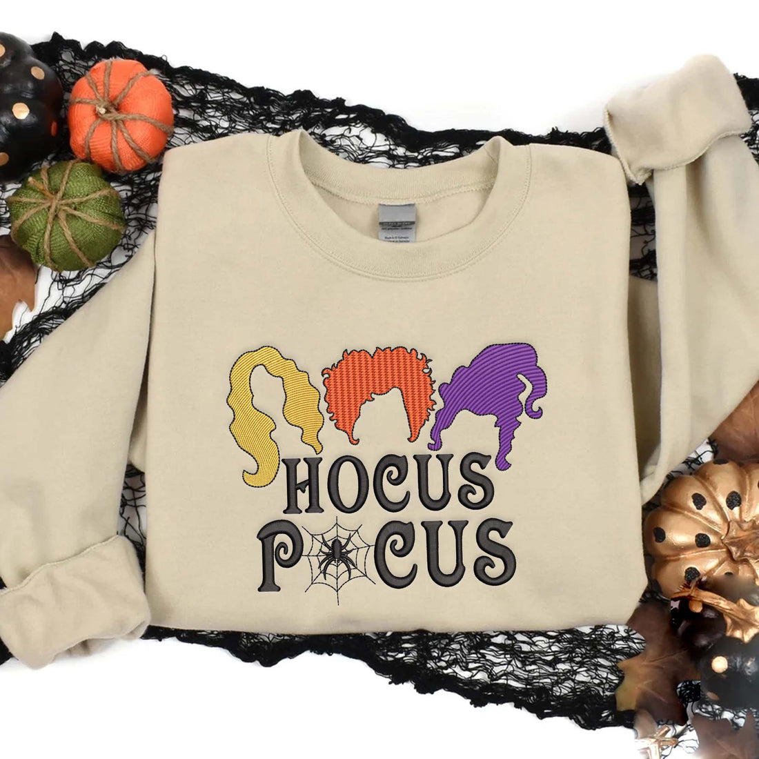 Halloween Sanderson Trio Sisters Embroidery Sweatshirt, Halloween Embroidery Sweatshirt HLW_M96