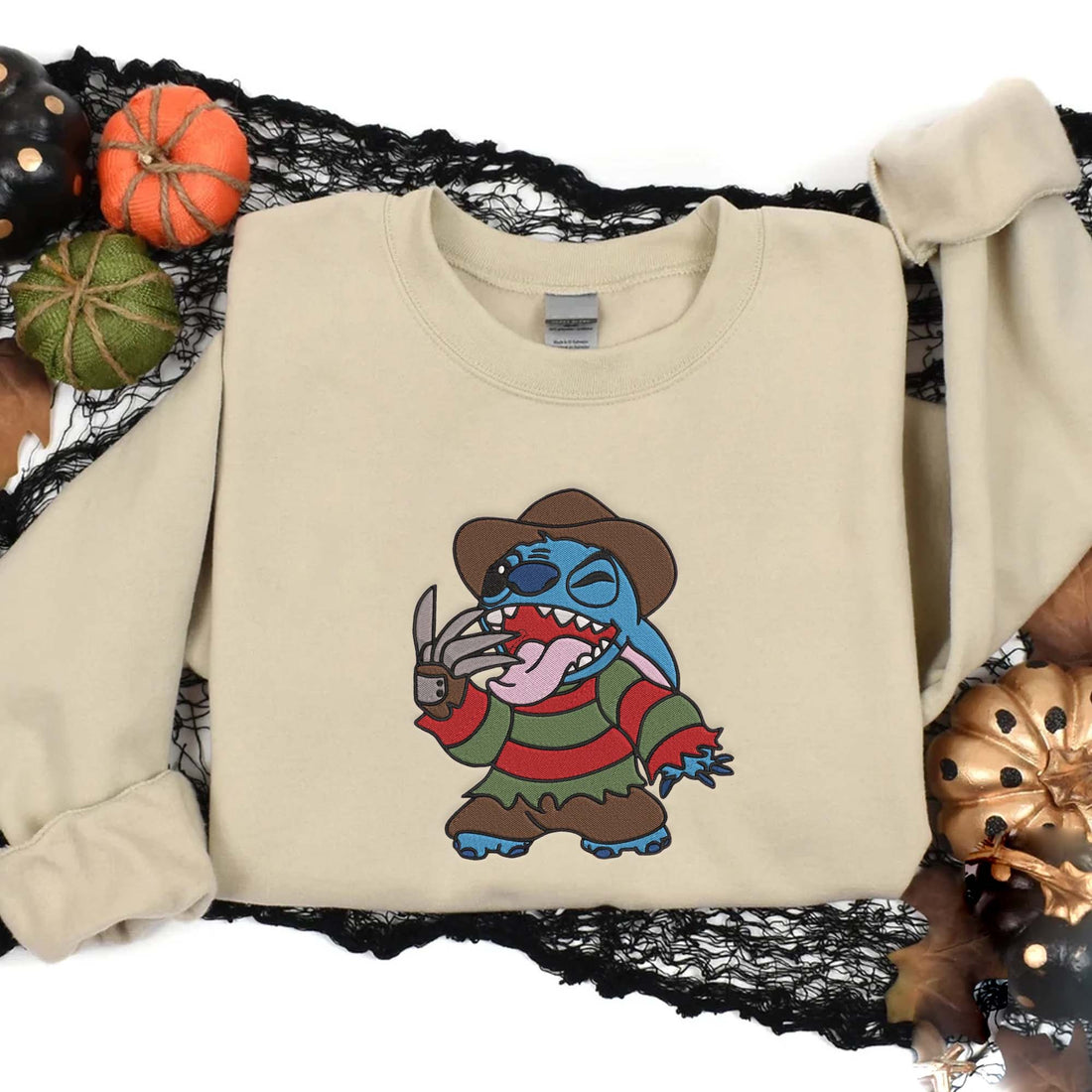 Cute Horror Killer Halloween Embroidery Sweatshirt, Halloween Embroidery Sweatshirt HLW_M89