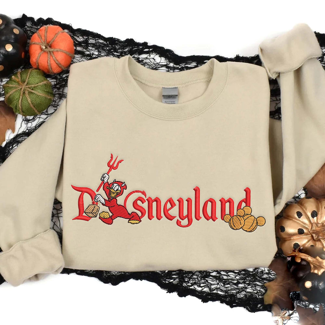 Ghost Duck Embroidery Sweatshirt, Halloween Embroidery Sweatshirt HLW_M275