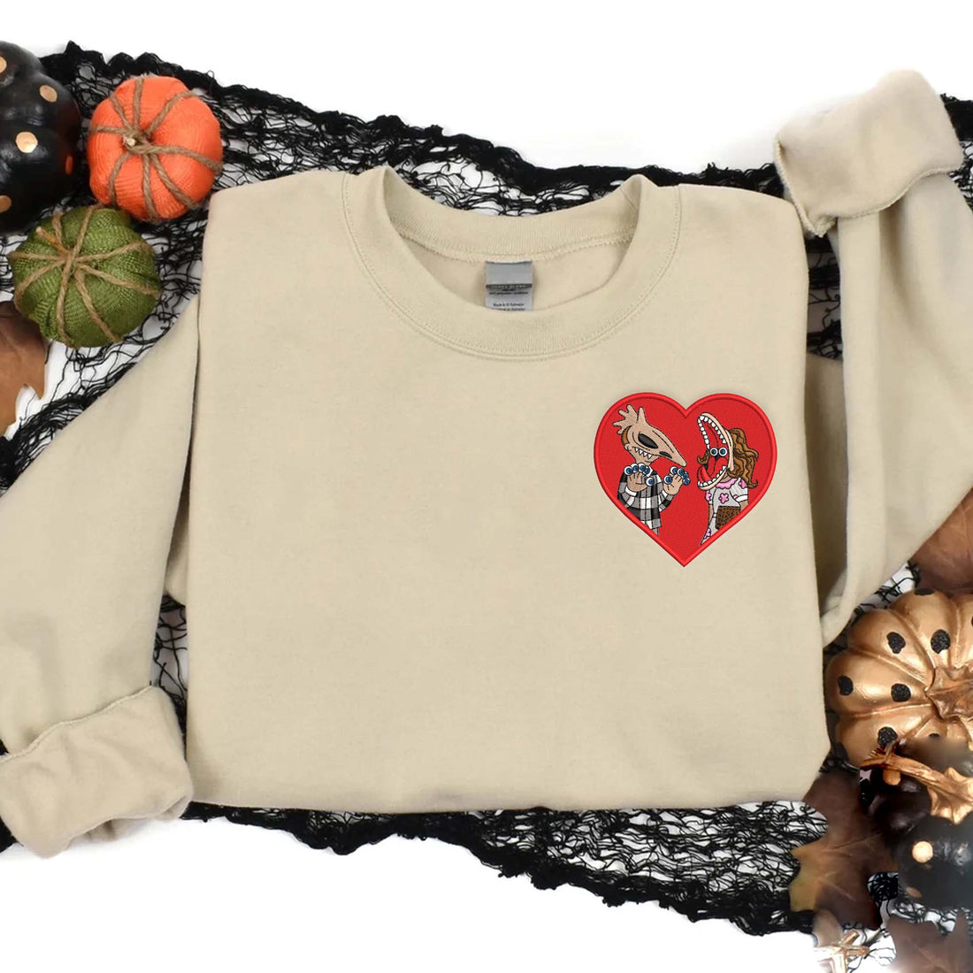 Eccentric Halloween Embroidery Sweatshirt, Halloween Embroidery Sweatshirt HLW_M195