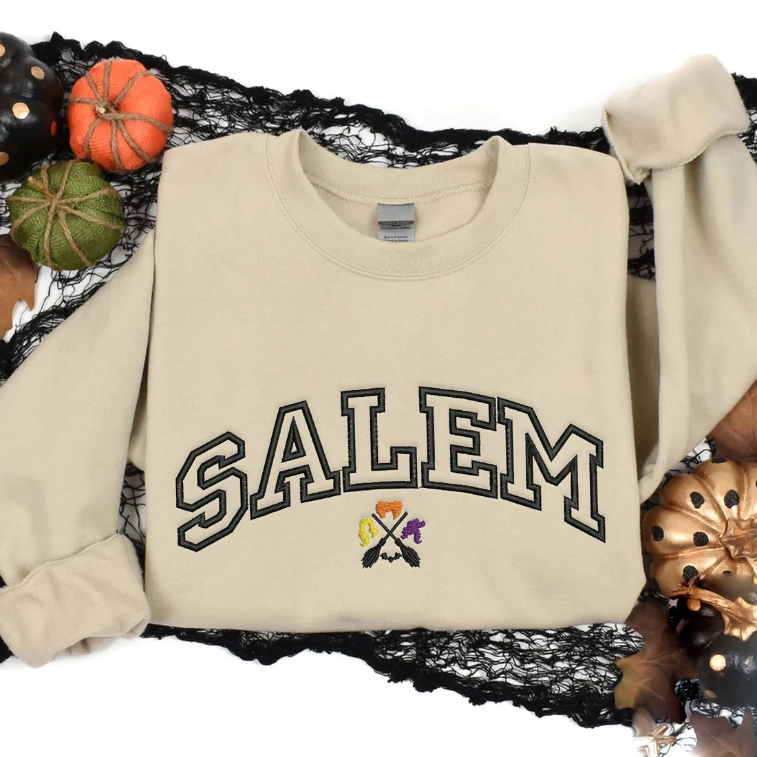 Sanderson Sister Halloween Embroidery Sweatshirt, Halloween Embroidery Sweatshirt HLW_M157