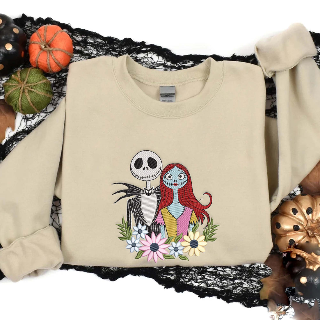 Couple Horror Halloween Sweatshirt, Halloween Embroidery Sweatshirt HLW_M394