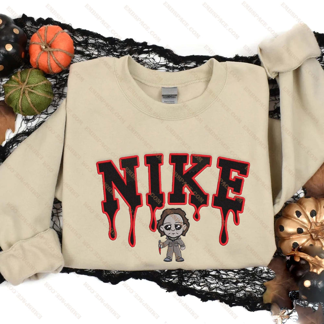 N Killer Horror Carry Knife Halloween Embroidery Sweatshirt, Halloween Embroidery Sweatshirt HLW_M1999
