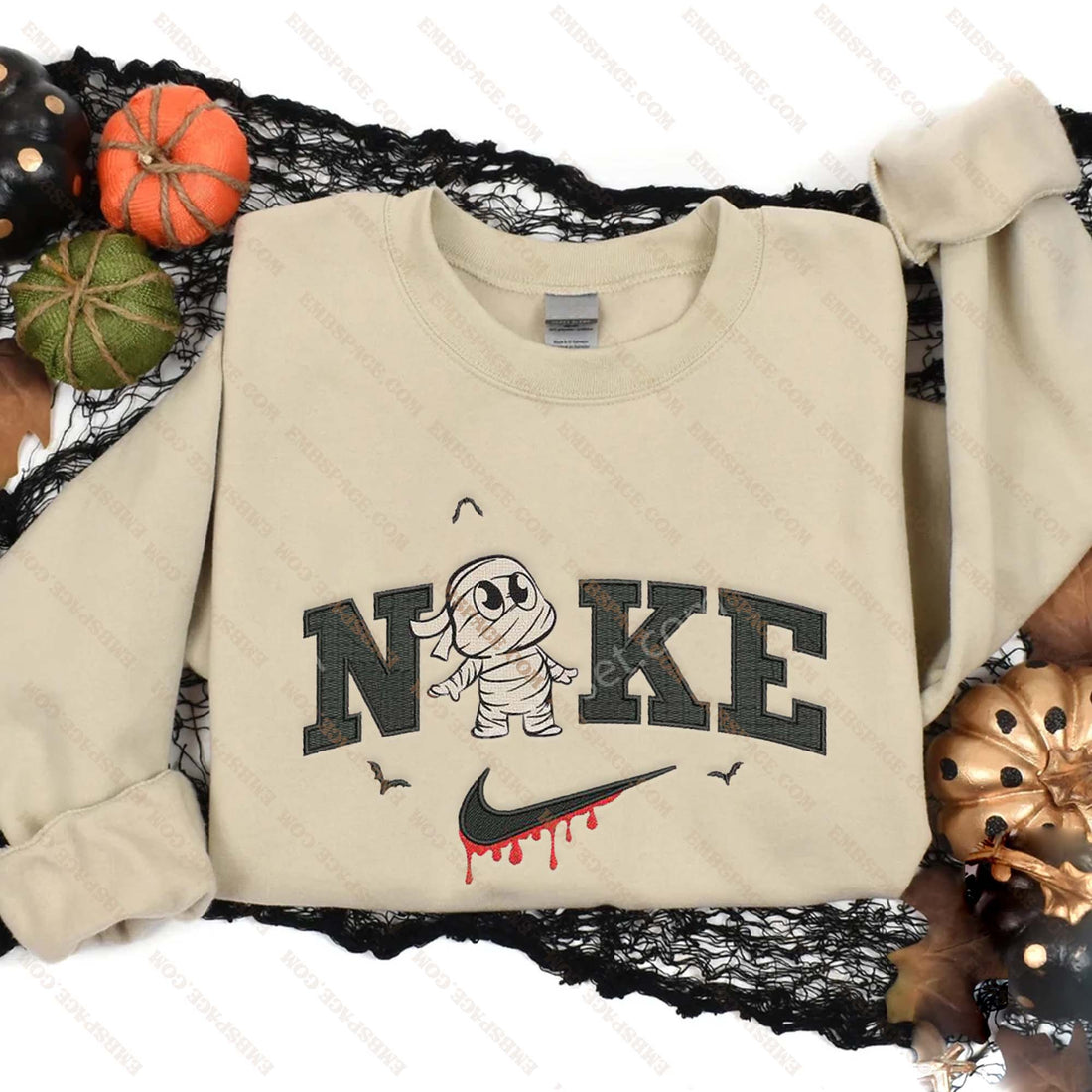 N Cartoon Turtles Characters Bandage Embroidery Sweatshirt, Halloween Embroidery Sweatshirt HLW_M1928