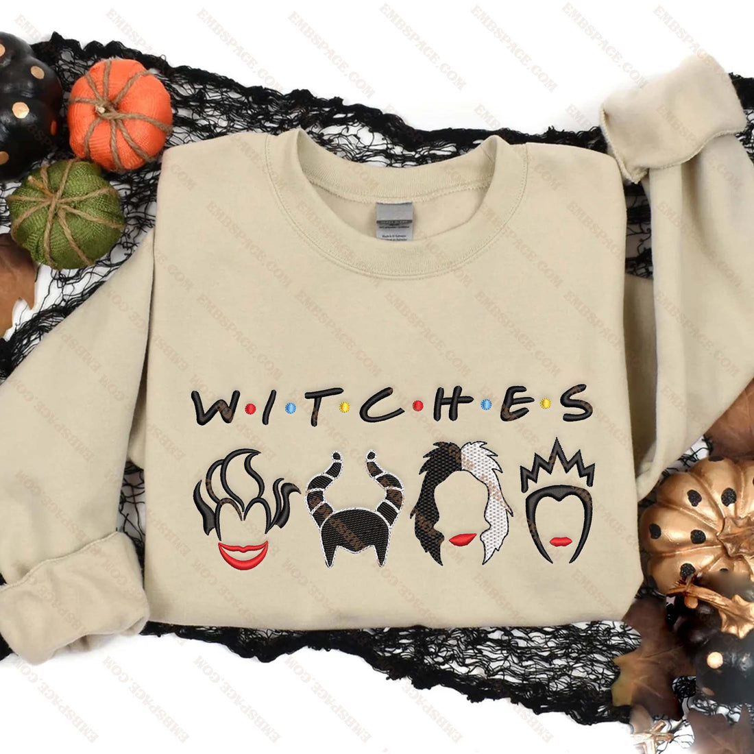 Halloween Cartoon Villain Queen Embroidery Sweatshirt, Halloween Embroidery Sweatshirt HLW_M1787